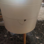 Side table used, round with storage