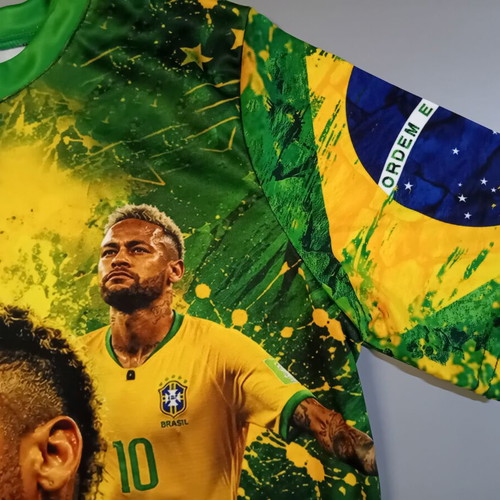 Neymar Jr 10 Brazil acrylic commemorative T-shirt