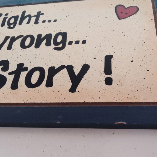 Decorative wooden wall sign I'm Right He's Wrong vintage, like new