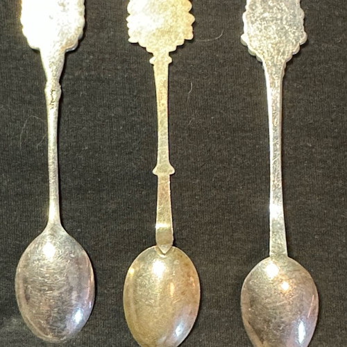 Souvenir spoons used, set of 3 European cities