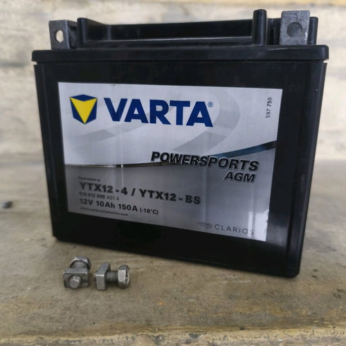 Varta YTX12-BS motorcycle battery used 10Ah