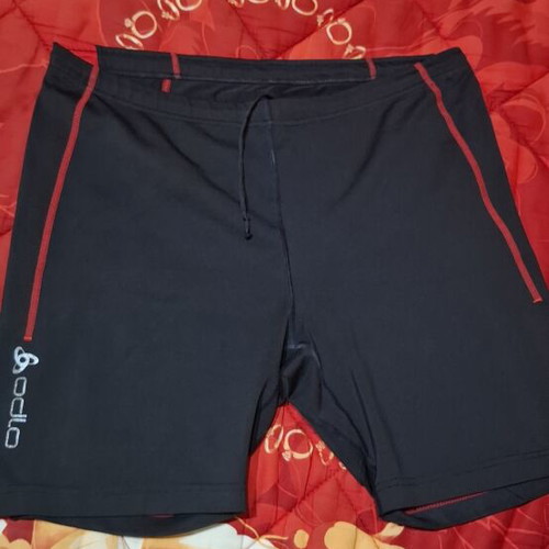 Odlo sports shorts like new, size XL, narrow fit, black and red