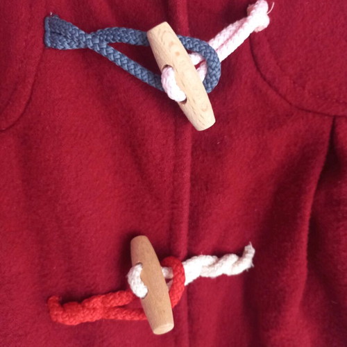 Prenatal children's coat used, red, size 98 cm