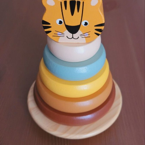 Fisher-Price Building Cups and Wooden Stacking Rocking Pyramid Safari like new