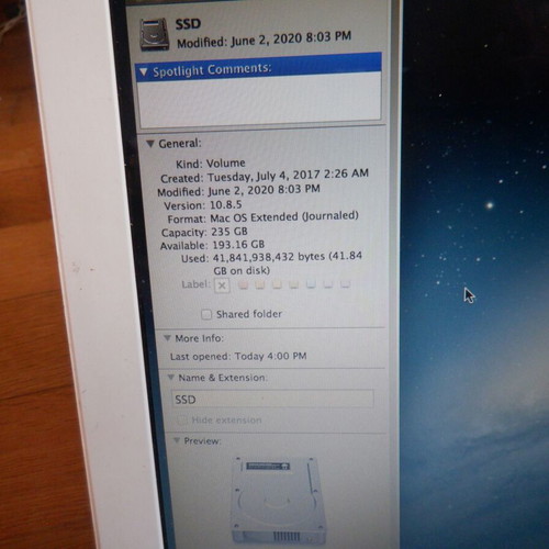 Apple Mac Book late 2008 used, SSD 256GB, 6GB RAM, macOS