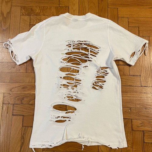 Men's club t-shirt used, size Small, white with star pattern