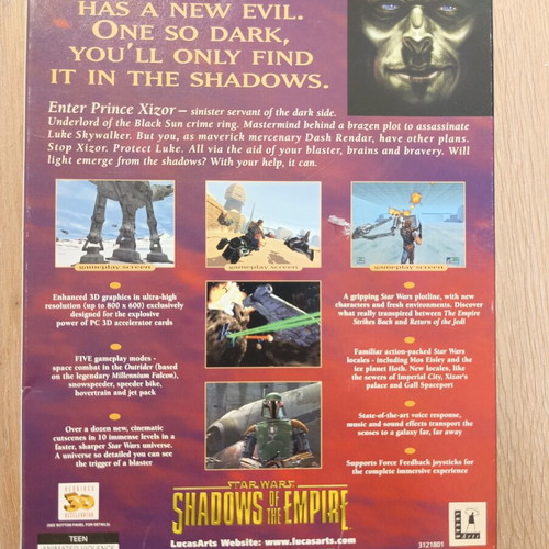 Starwars Shadows of the Empire PC game used, big box edition
