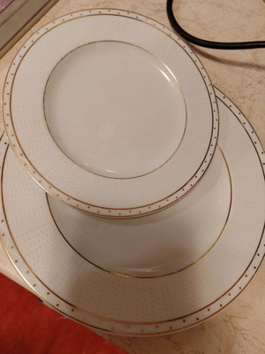 Ionia Silk shallow plates set like new, 18 pieces, large and small