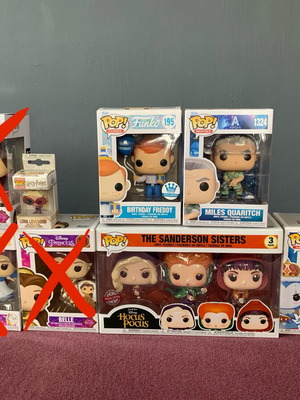 Funko Pop figures including Hocus Pocus and Avatar characters