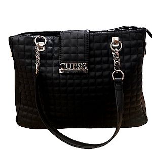 Guess black leather handbag quilted