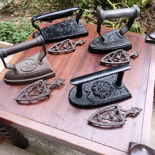 Collection of 19th century collar irons like new with bases