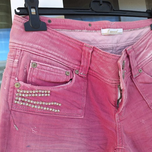 Fracomina pink capri jeans vintage pants used, size 46