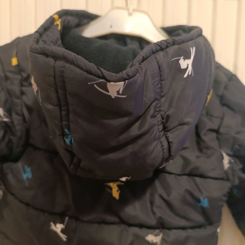 Boys jacket 12-18 months like new, dark blue with skier print