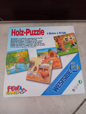 Children's puzzle used, 4 puzzles with 1 piece missing