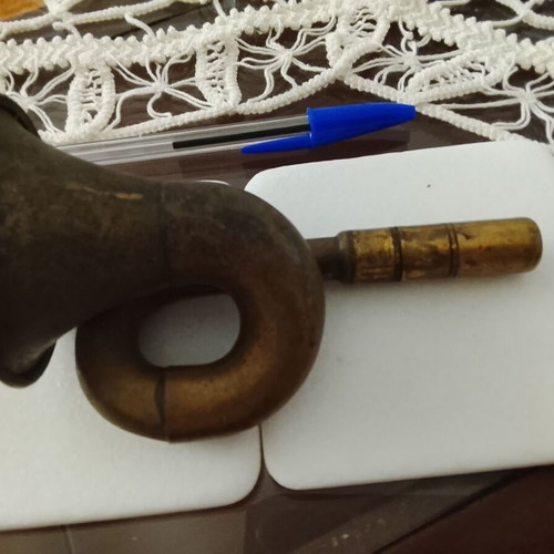 Vintage Small Brass Spiral-Shaped Bugle used