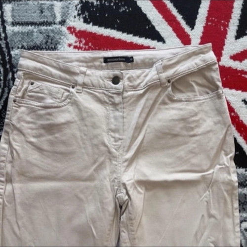 Monoprix Femme Women's Jeans W32 L27 Cotton with Elastane Straight like new beige