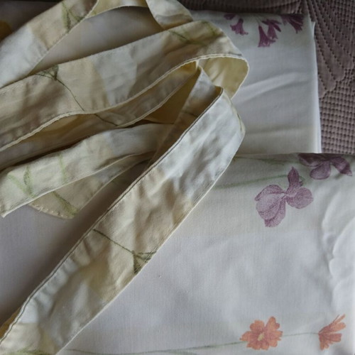 Curtains floral pattern set like new with two opaque and one transparent