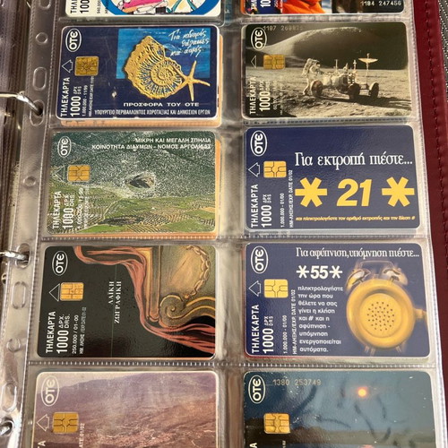 Phone card album used, filled with rare phone cards