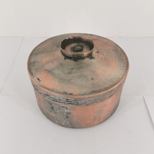 Copper tobacco box used with lid from 1900 era