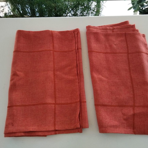 Set of 2 table runners terracotta with embossed texture, like new