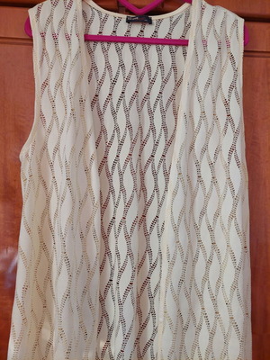 Boho vest with fringes, soft yellow, like new, size L
