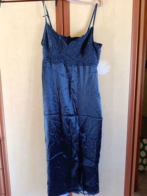 Shein blue nightdress new, midi length with thigh slit, XL