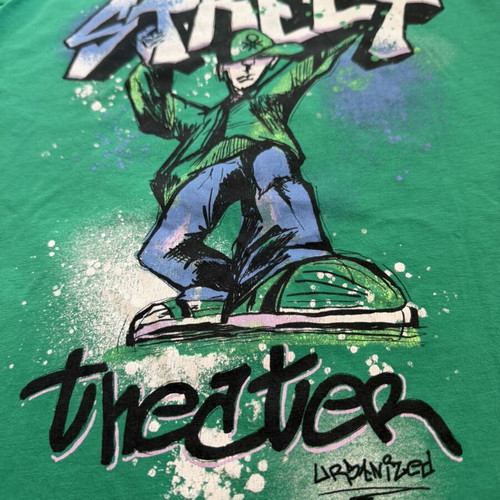 Benetton T-shirt like new, size 146 cm, boy 10-11 years, white and green