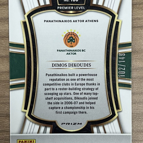 Panini Select Euroleague Basketball Dimos Dikoudis card 2025-26 like new