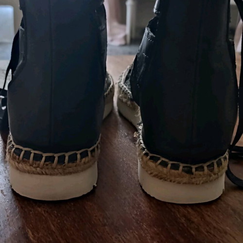 Espadrilles Joy & Mario 38 like new, black, beige, embroidered with sequins