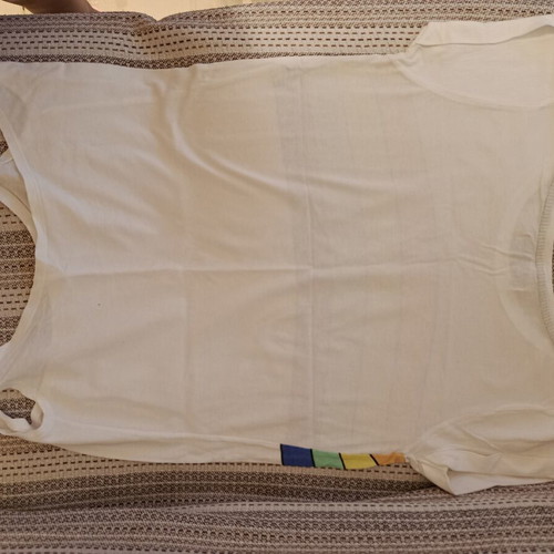 Pink Woman summer blouse no Small like new, white with side tie