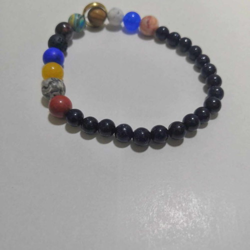 Bracelet with 8 Planets new, unisex with elastic band
