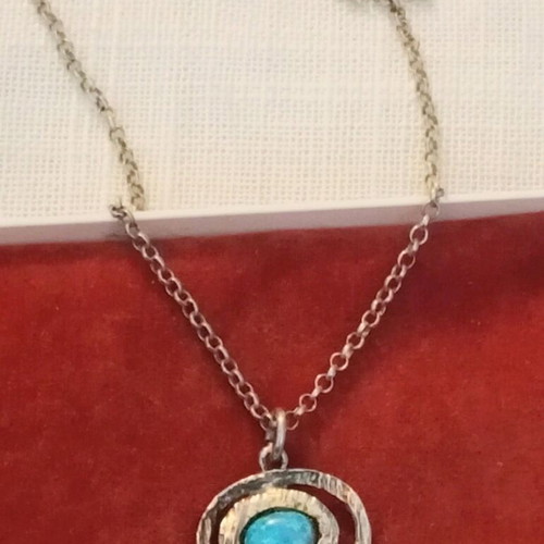 Silver necklace 925 with opal like new
