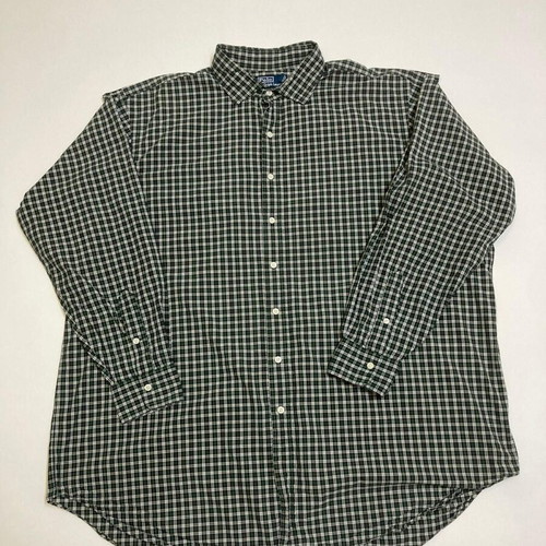 Ralph Lauren Overhemd Custom Fit Regent Green Blocked, 3XL