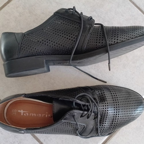 Tamaris women's moccasins size 38 used, black leather