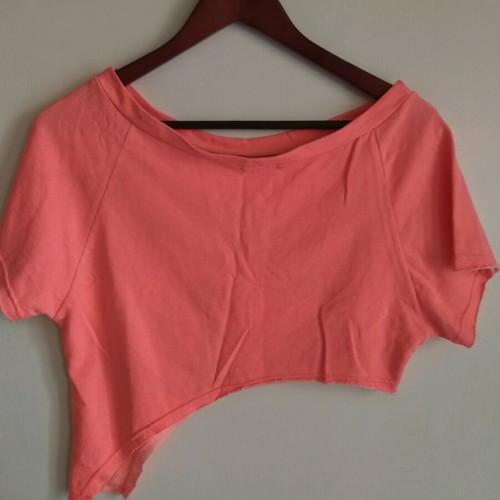 Women's asymmetrical top with phosphorescent print, size S