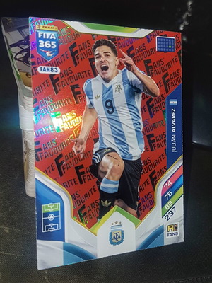 Julian Alvarez Red Parallel Panini Adrenalyn XL FIFA 365 card 2026