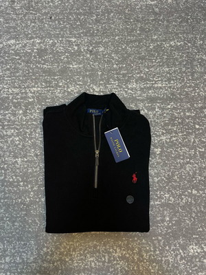 Polo Ralph Lauren Half Zip μαύρο, καινούργιο, μέγεθος L