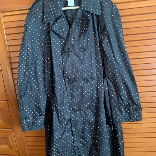 Comme des Garçons waterproof trench coat like new, black polka dot, size L