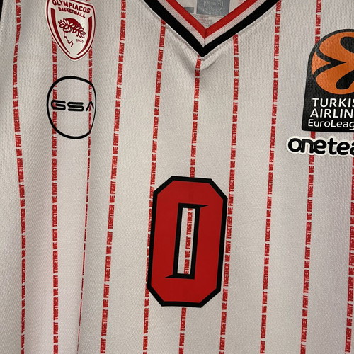 Olympiacos Basketball Jersey GSA Away 2023-24 #0 Thomas Walkup