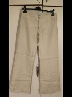 Linen pants wide beige Bershka like new, size S
