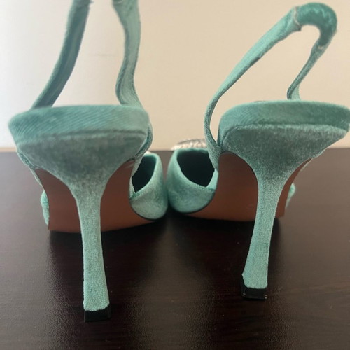 High-heeled shoes new, size 38, green with jewel