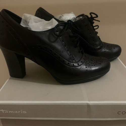 Tamaris leather pumps like new, black, size 38