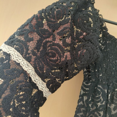 ZIC ZAC Black Boho Lace Tunic Dress One Size like new