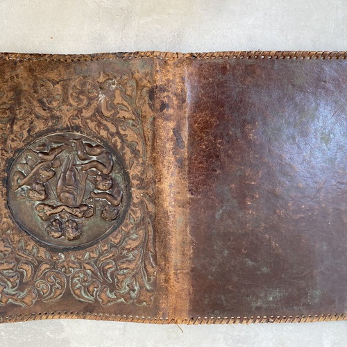 Vintage leather diary or document folder used