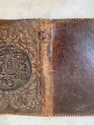 Vintage leather diary or document folder used