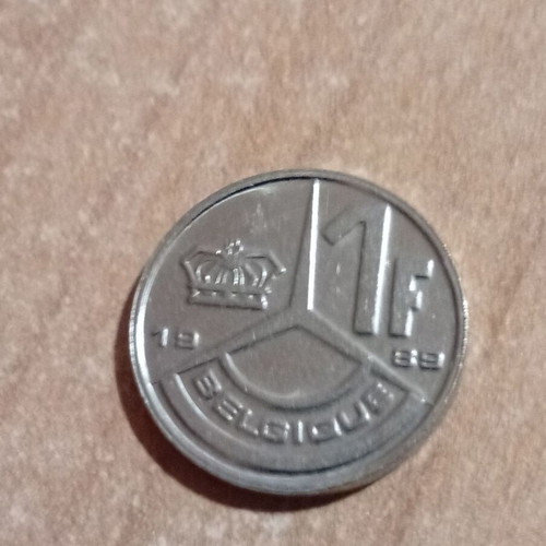 Belgium 1 franc coin 1989 new, stainless steel