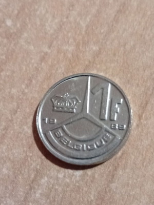 Νόμισμα 1 franc Βελγίου 1989 καινούργιο, από ανοξείδωτο ατσάλι