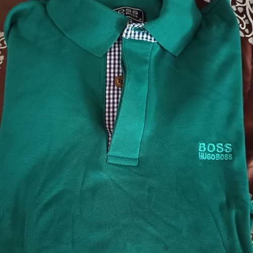 Hugo Boss men's long sleeve shirt, green, size M