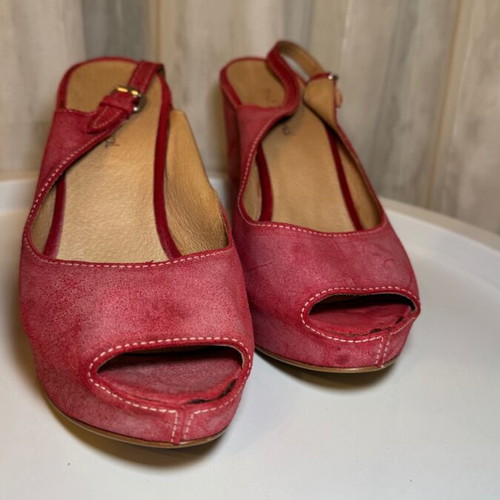 Women's platform shoes size 41 pink leather used