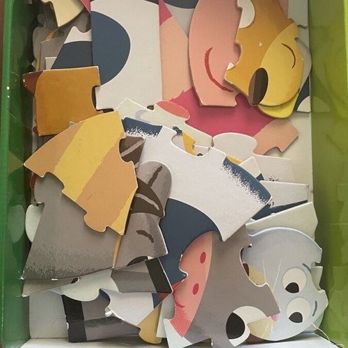 Puzzle The Mom with the Little Ones with bonus large-piece animal puzzle